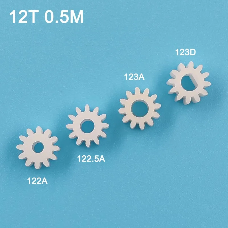 12 Teeth Gear 0.5M OD7mm 12T POM Plastic Pinion 122A 123A 122.5A 123AD Toy Model Aircraft Parts Gears