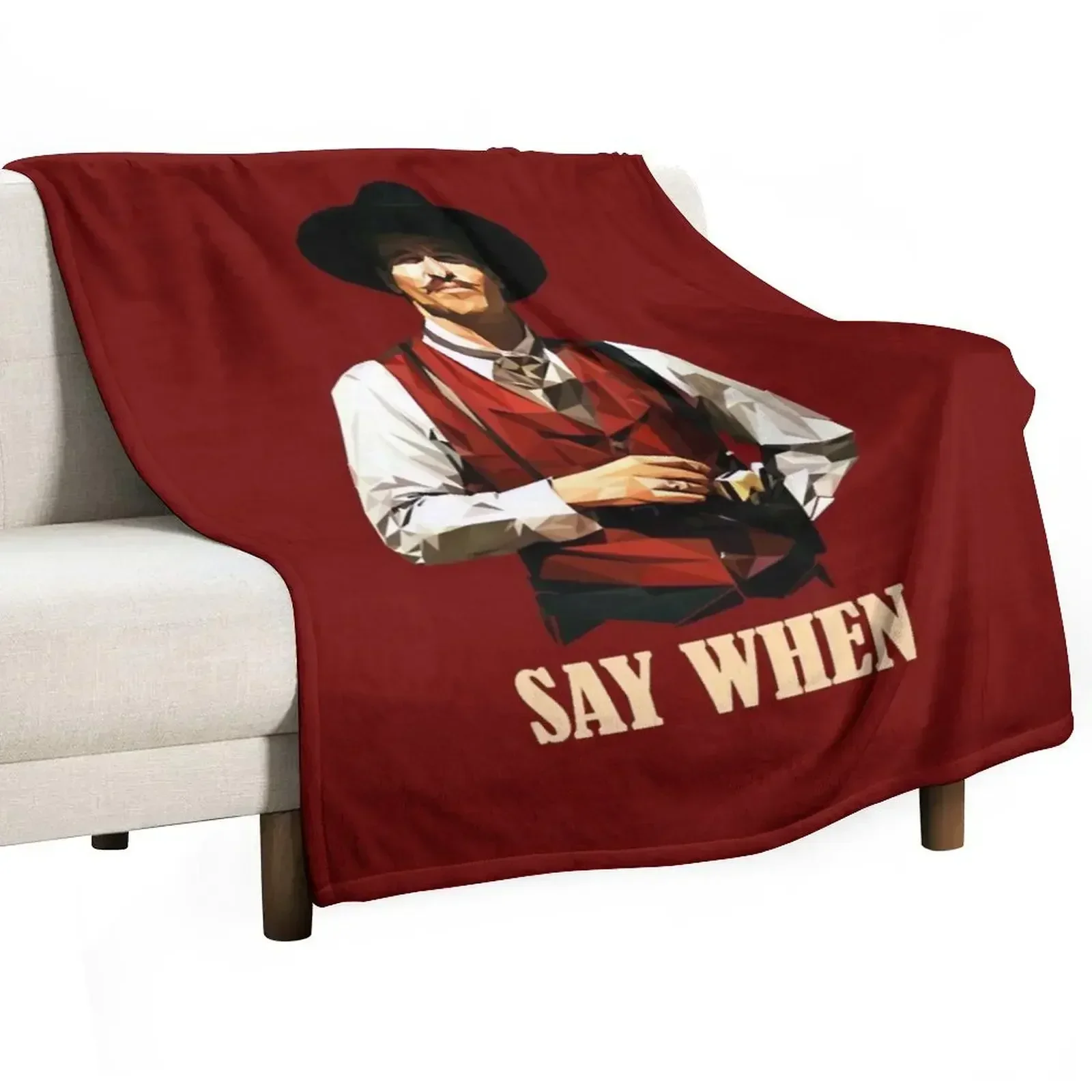 Doc Holliday Say When Throw Blanket Bed covers Soft Blankets For Sofas bed plaid Blankets