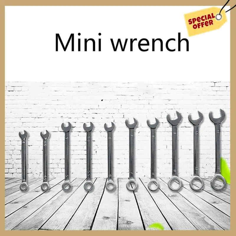 

10-Piece Mini Wrench Set Manual Dual-Purpose Wrench Tool English Wrench Set Home Maintenance Tools