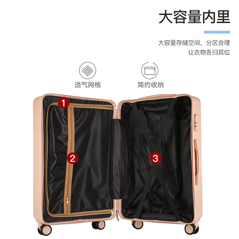 New Silent Wheel Suitcase 20 Inch Student Lightweight Suitcase Trolley Suitcase Women\'s Boarding Case Lockbox