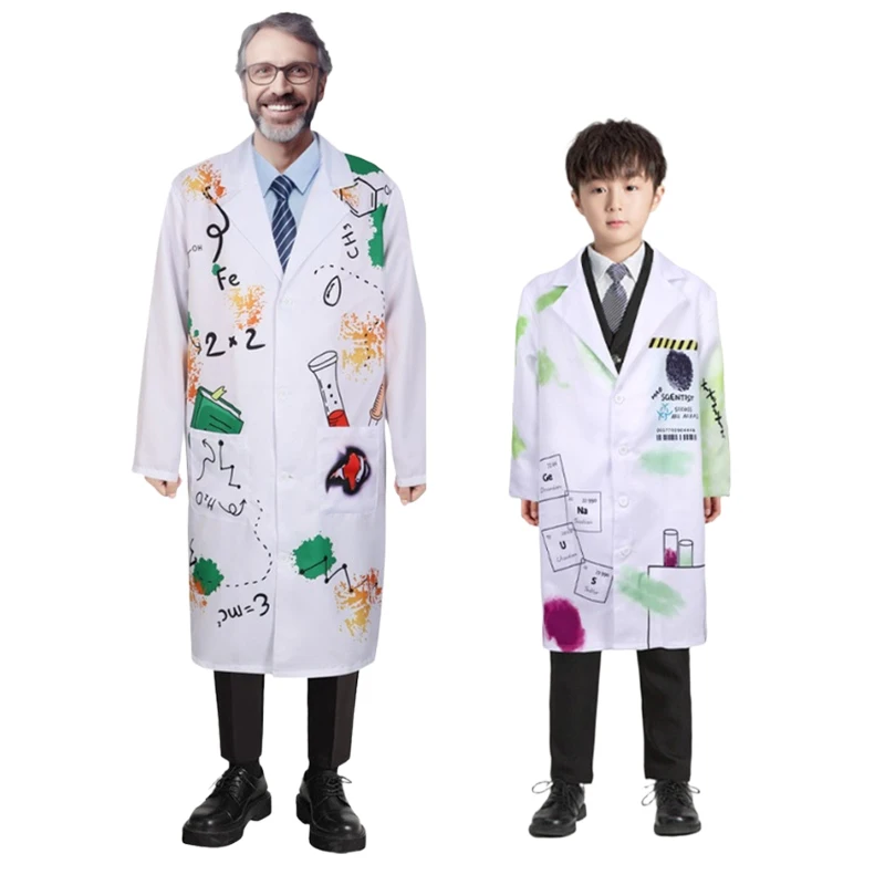 عالم مجنون تأثيري هالوين العلوم الوحش المهنية اللعب زي هالوين أداء الكبار #4