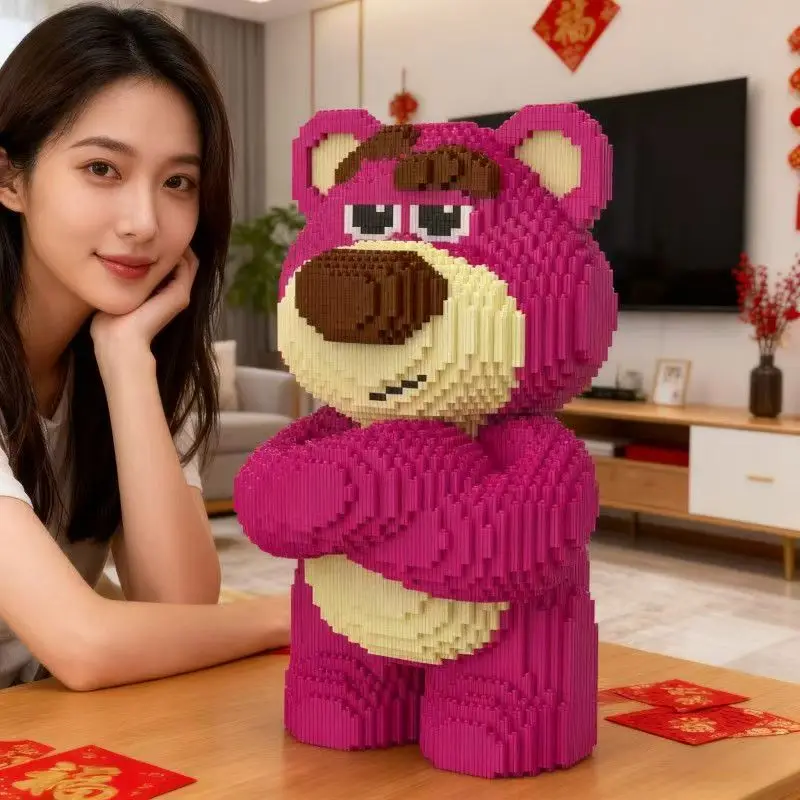 

Disney Toy Story Lotso Strawberry Bear 39cm Cute Cartoon Assembled Action Figure Collectible Toy Desktop Decoration Gift