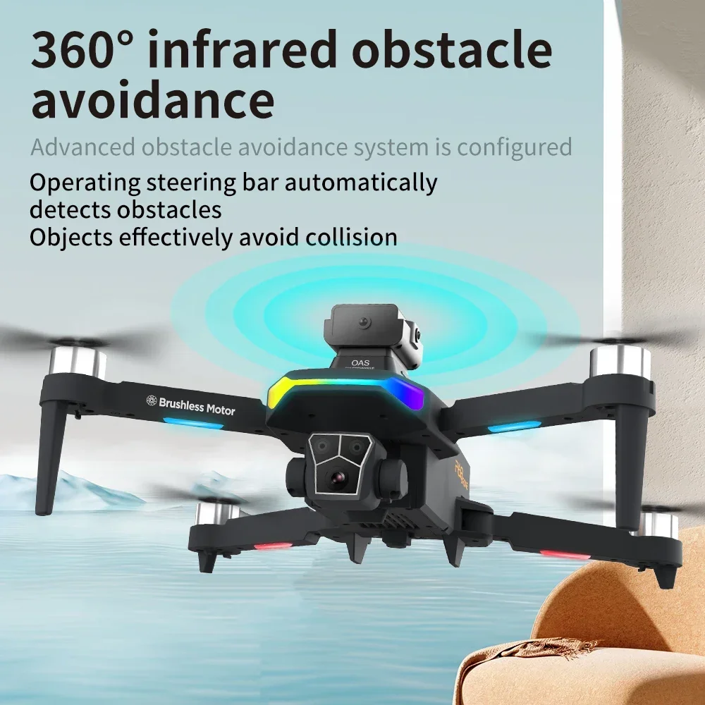 Imagem -05 - Foldable Professional Mini Drone Câmera hd 4k Evitar Obstáculos Fotografia Aérea Motor sem Escova Quadcopter Brinquedos F198 Novo