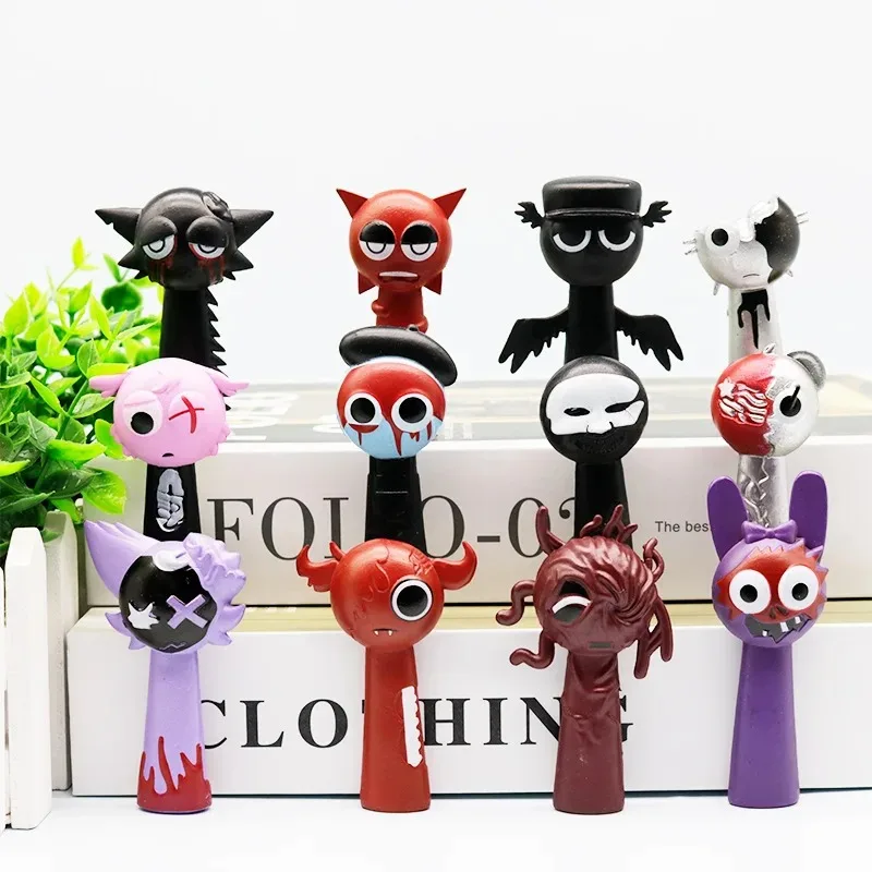 Hot Sales Hell Mode Sprunki Handgemaakte Pop Deppler Simon Jeven Muziekspel Creatieve Omliggende Bureau Decoratie 12 Stuks