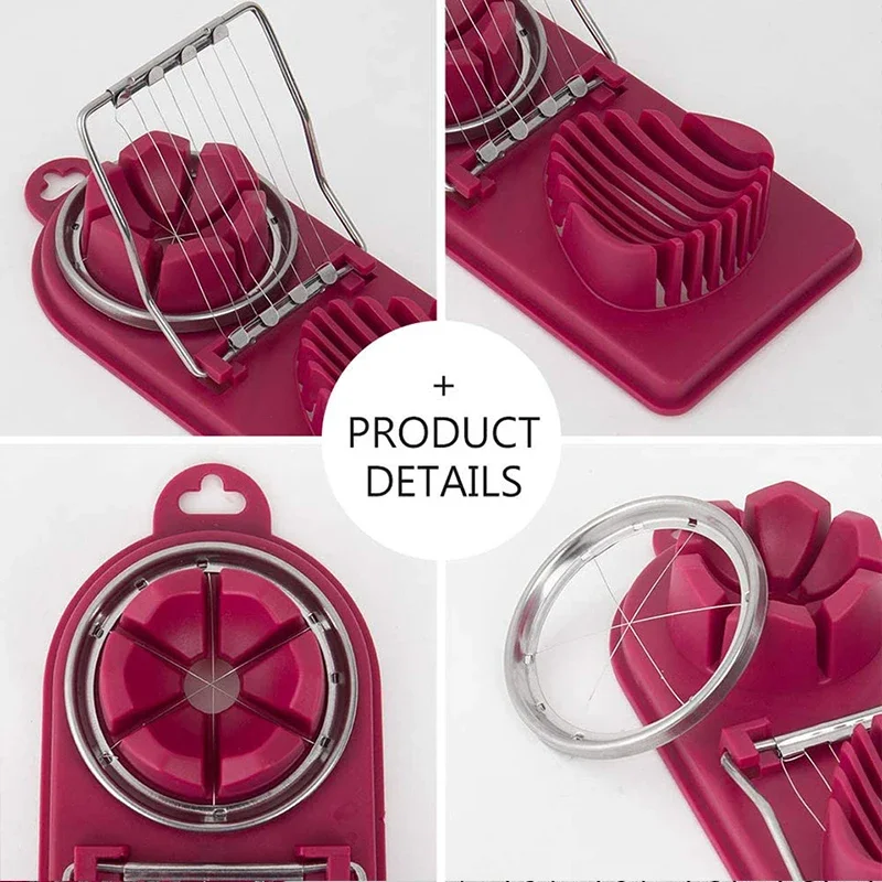 1PC 스테인레스 스틸 계란 커터 계란 슬라이서 다기능 과일 야채 절단 주방 악세사리 슬라이스 요리 도구