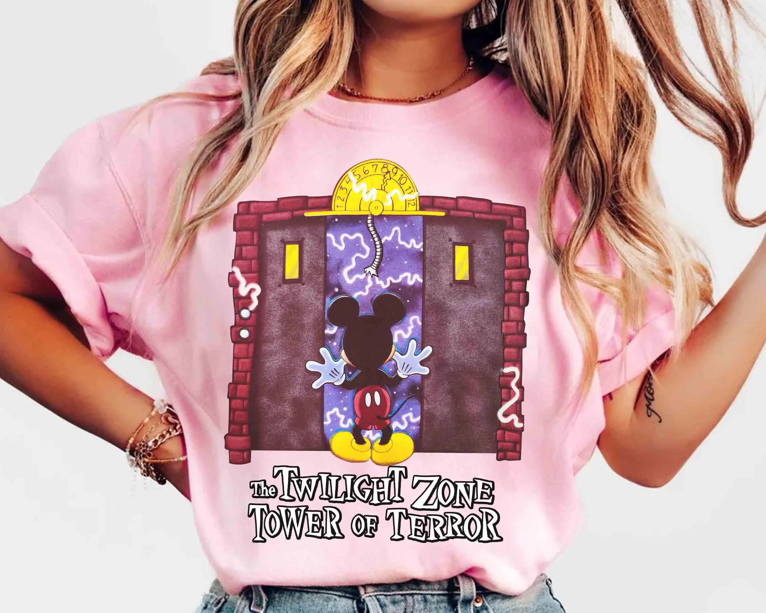 

Осень/зима 2021, футболка с Микки Маусом на Хэллоуин, сумеречная зона, башня ужаса, футболка с Микки, не так, ужасающая вечеринка