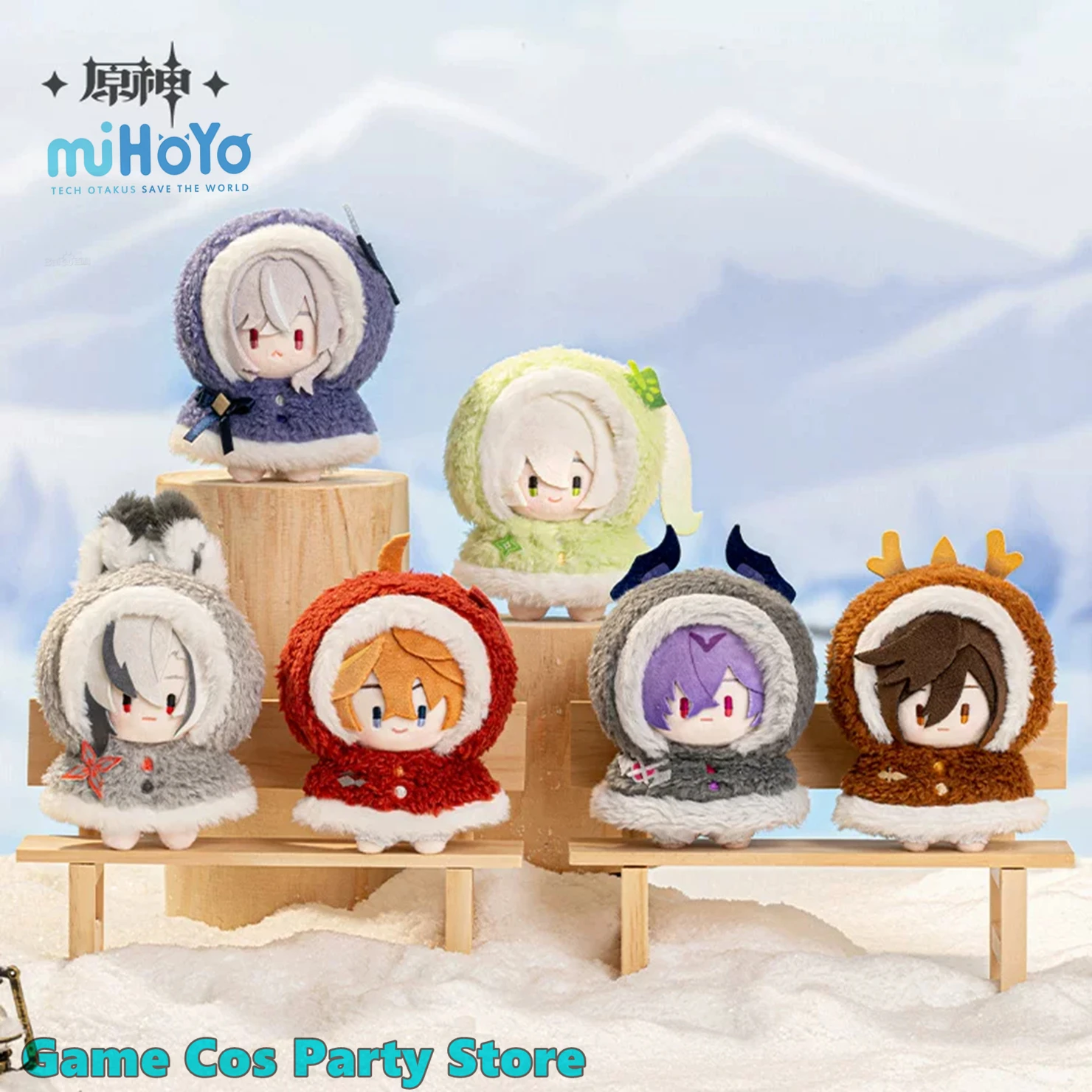 

[Genuine] Genshin Impact FUN IN THE SNOW Theme Plush Pendant Zhongli Skirk Durin Cosplay Dolls Anime Keychain Tartaglia Gifts