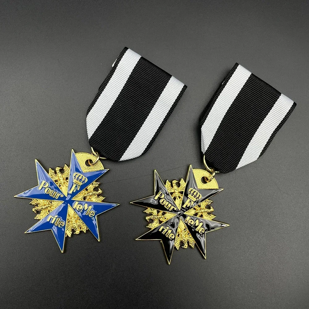 Military Honor Badge Pins, Prussia German Medal, Blue and Black Reproduction, Brave Memorial Medal, Souvenir Decor Craft