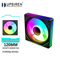 UPSIREN UF-4 Prism 6 PRO 120mm case fan 5V 3PIN motherboard light synchronization 4PIN PWM 3-sided infinity mirror 12CM