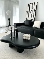 French Black Cloud Coffee Tea Table Cream Simple Modern Living Room Creative Irregular Light Luxury Side Table Furniture