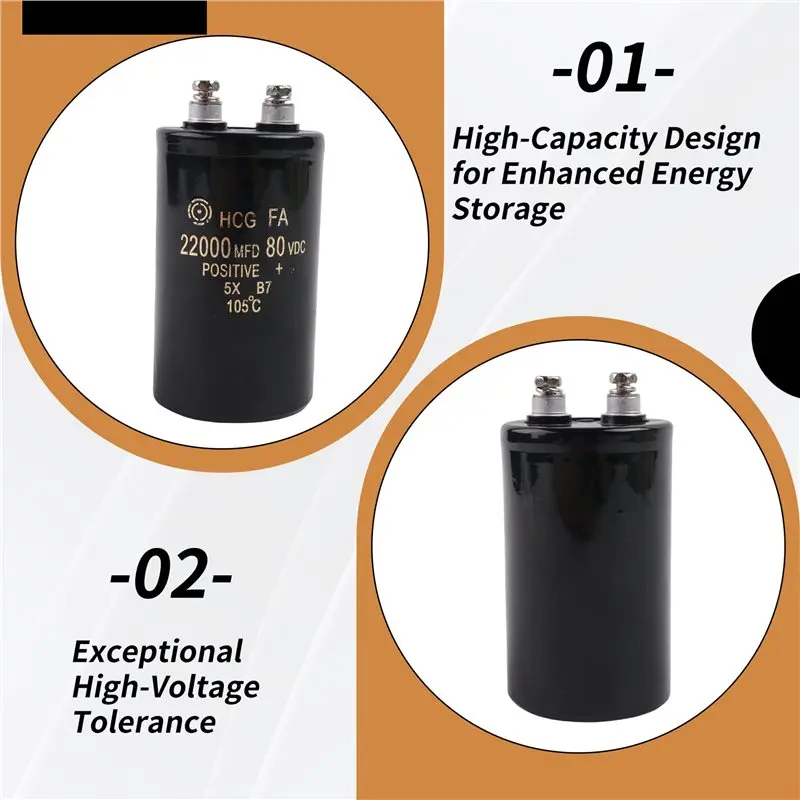 AT05-Bolt Type Capacitor 2200UF/80V High Capacity Electrolytic Construction 50X80mm Size