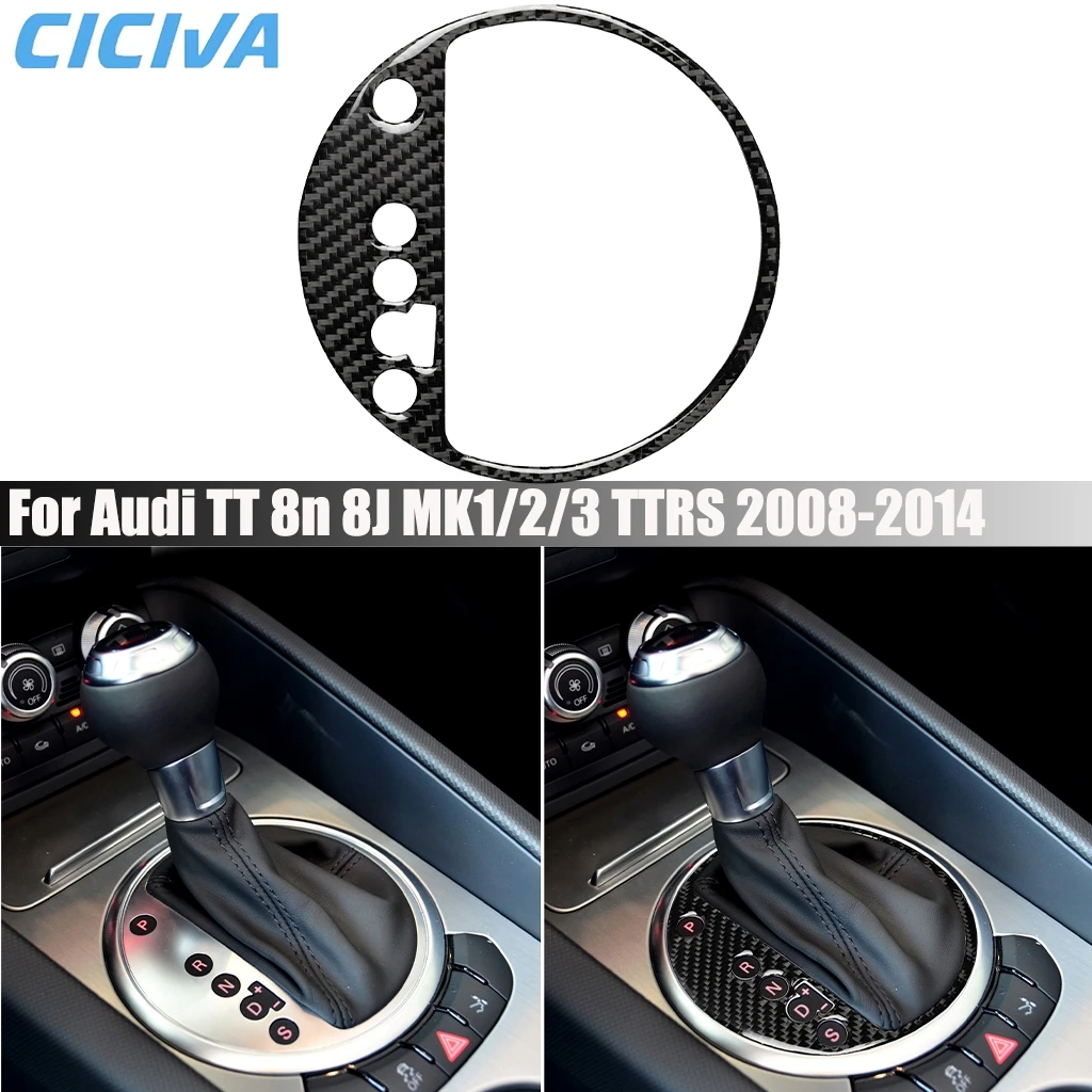 

Carbon Fiber Car Accessories Gear Shift Panel Interior Cover Modified Trim Sticker For Audi TT 8N 8J MK1 MK2 MK3 TTRS 2008-2014