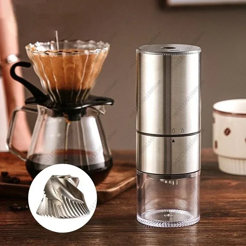 New Upgrade Portable Electric Coffee Grinder -C USB Charge CNC Stainless Steel Grinding Core Coffee Beans Grinder