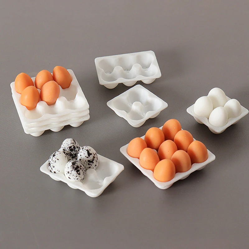 ลดราคา! ถาดไข่จิ๋วขนาด 1/12 สำหรับบ้านตุ๊กตา กล่องไข่จำลอง ของตกแต่งครัวบ้านตุ๊กตา อาหารจำลอง ของตกแต่งฉากชีวิตตุ๊กตา อุปกรณ์ตกแต่งบ้านตุ๊กตา