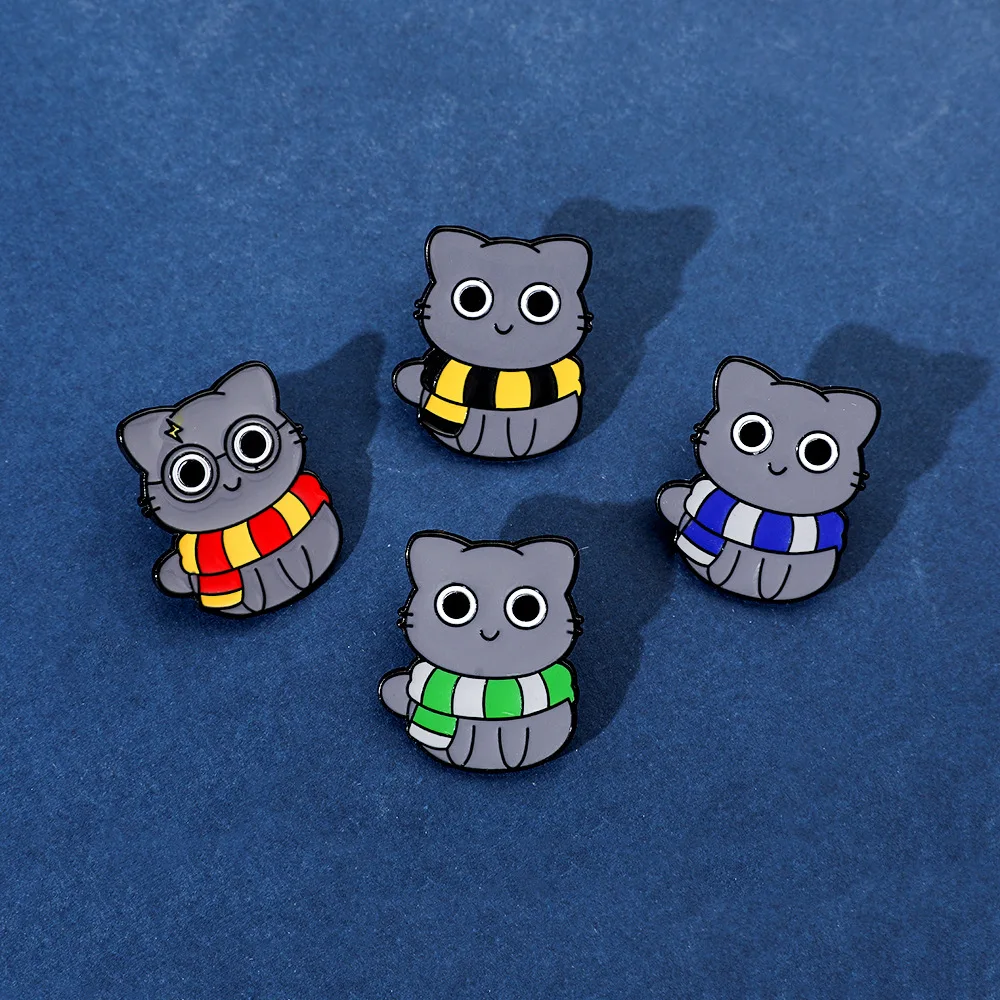 Kitten Series Brooch Cute Cartoon Animal Metal Badge Small Jewelry Gift Wholesale Cap Pin Hat Pins for Caps Backpack Accessories