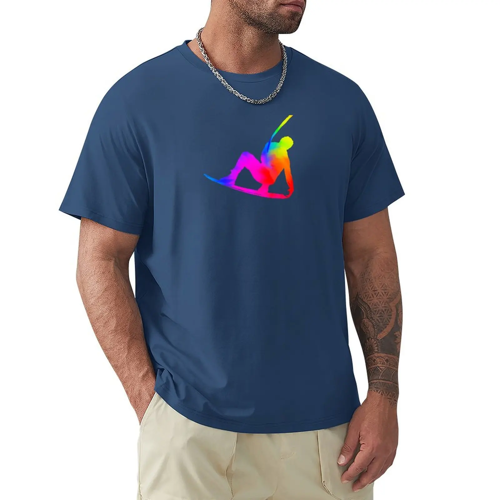 Rainbow Wakeboarder T-Shirt oversized blacks tshirts for men