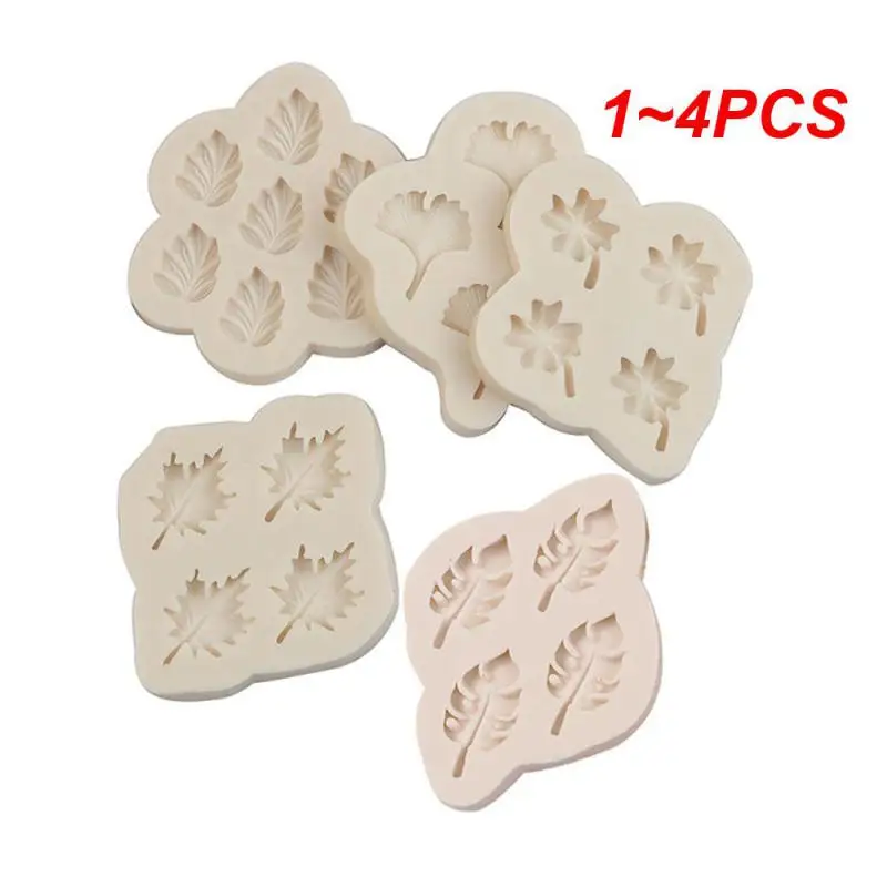 1~4PCS Silicone Saccharine Mold One Piece Clear Outline Country Style Ginkgo Biloba Baking Utensils Cake Decorating Tools