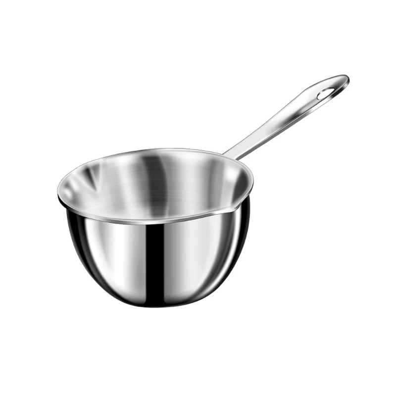 Mini Stainless Steel Cooking Saucepan, Long Handle, Handy Frying Pot, Durable Cooking Pot, Kitchen Milk Pot, Durable