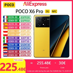 POCO X6 Pro 5G Téléphones intelligents，NFC,120Hz，Triple caméra 64MP avec OIS , charge de 67W, 5000mAh,Garantie locale, version globale