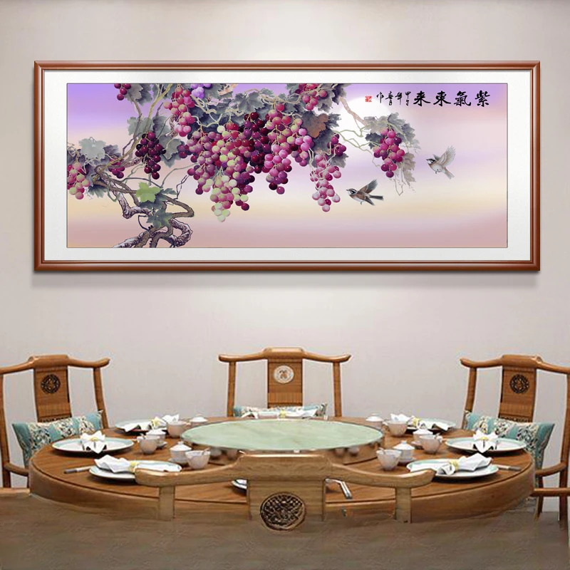 

Fruit Painting Grape Art Painting Living Room Mural Poster Wall Decoration Painting Home Decoration Peony Hanging Painting