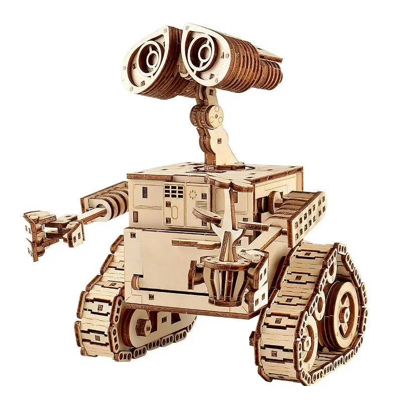 

Трехмерный деревянный конструктор DIY Wall-E: креативная головоломка ручной работы, сборные строительные блоки, игрушки-конструкторы с соединением по принципу шип-паз