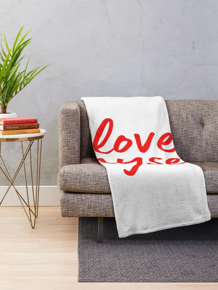 I Love myself Positive quote Throw Blanket Blankets For Bed Decorative Sofa christmas gifts warm winter Blankets