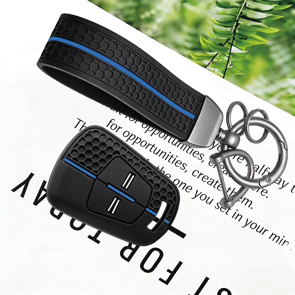 Hex Honeycomb Pattern Silicone Key Cover With Keychain for Vauxhall Opel Corsa Agila Meriva 2 Button Remote Car Key