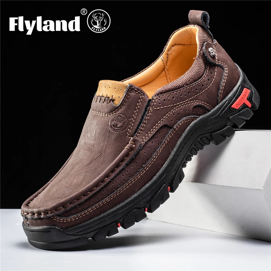 FLYLAND נעלי שמלה לגברים נעלי עור אופנה בעבודת יד זכר Sapatos Hombre