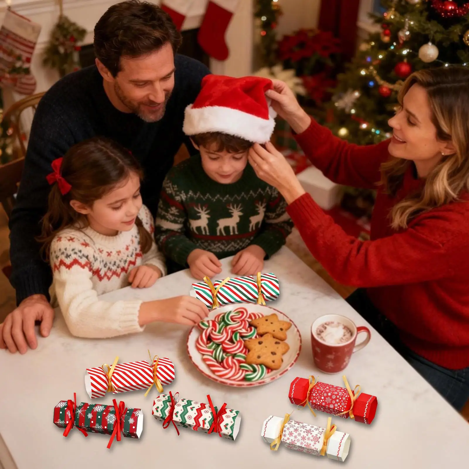 

Рождественские держатели для денег для наличных, выдвижной контейнер в форме конфет, держатель для денег с карточками вопросов для детей, подростков, праздничное печенье