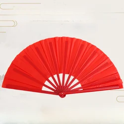 8 Inch Red Plastic Fan Bone Martial Arts Kung Fu Dance Fan