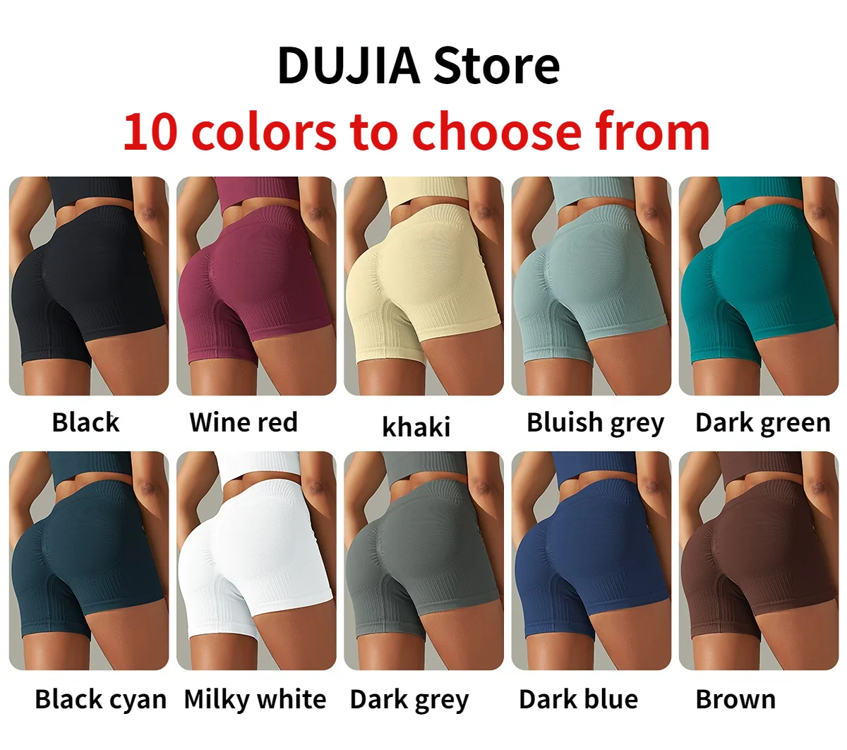 Ribbed Shorts For Women Seamless High Waist Booty Gym Shorts Women\'s Cycling Shorts Fitness Running Tights