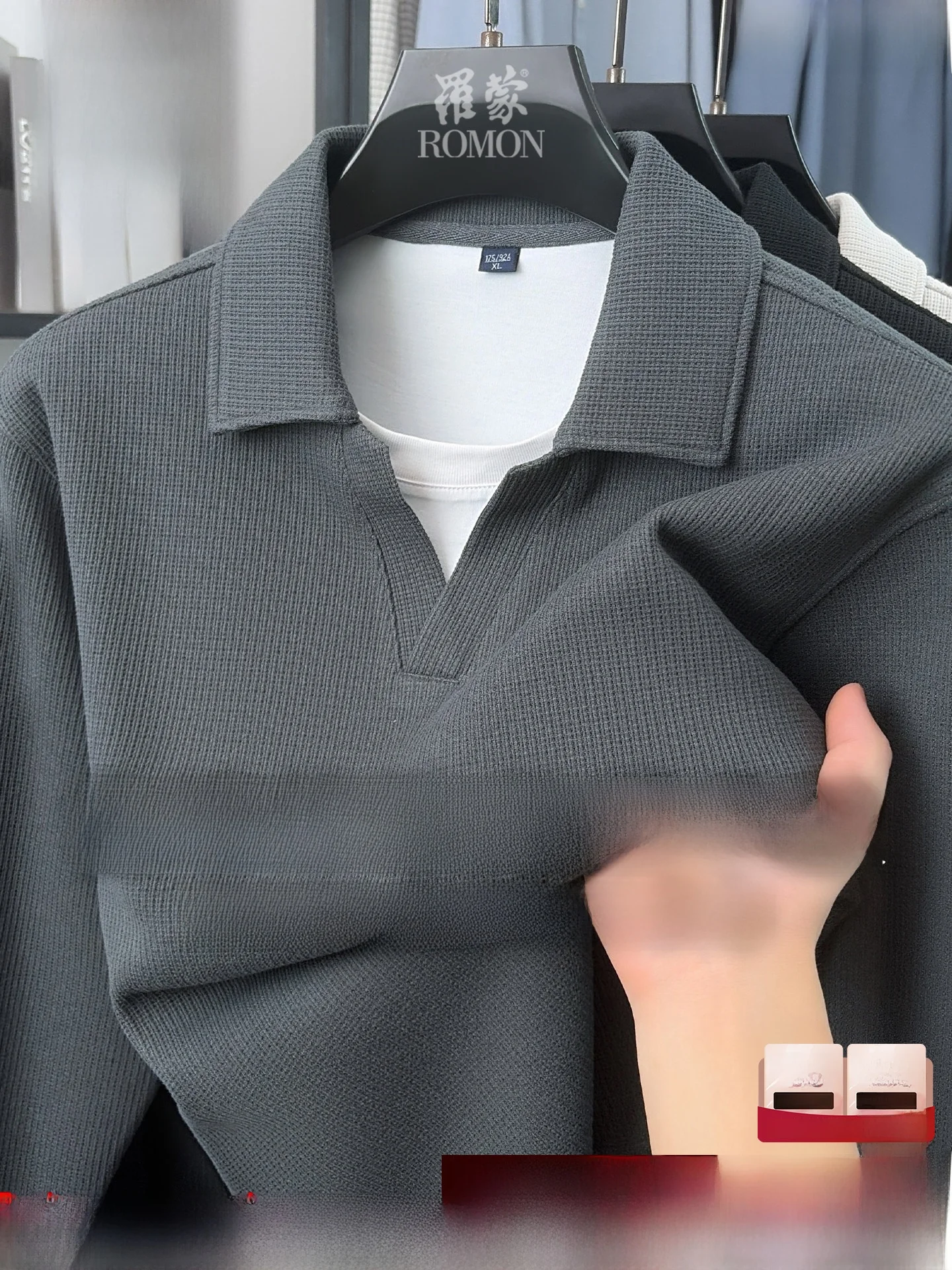 Lormen Men's Fashionable Wool Blend Knitwear Henry Collar Sweatshirt Casual Style Autumn New Arrival Regular Fit Long Sleeve