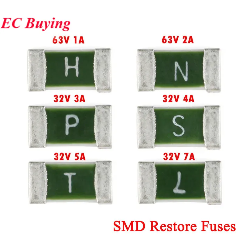 50PCS/lot A One Time Fuse Positive Disconnect SMD Restore Fuse Slow Blow 1206 1A 2A 3A 4A 5A 7A 63V 32V New