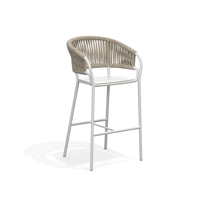 Outdoor Bar Chair Rattan Tall Hotel Restaurant Villa Bar Home Outdoor Backrest Chair Furniture