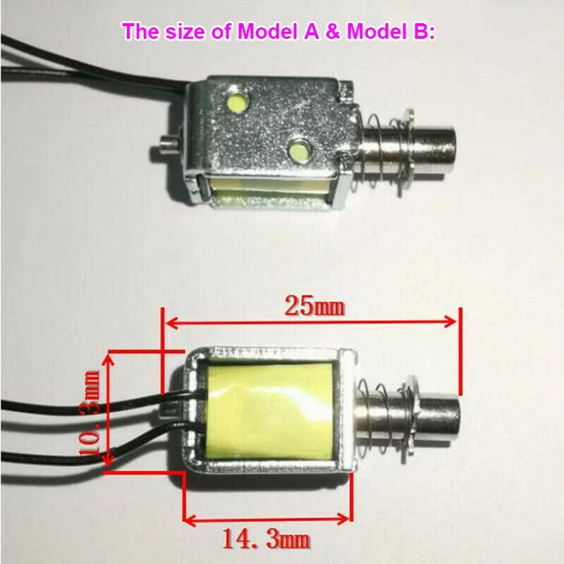 DC 3V-6V/ 12V/ 12V-24V Mini Solenoid Electromagnet Push Pull Through Type Electric Magnet for Spring Magnet/ Automatic Door Lock