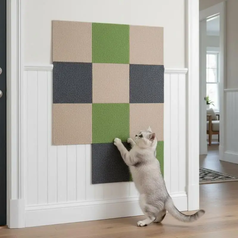 Tapete Arranhador para Gatos Autoadesivo e Recortável, 5 Cores, Tapete DIY para Arranhar, Protetor de Sofá e Móveis para Gatos de Interior