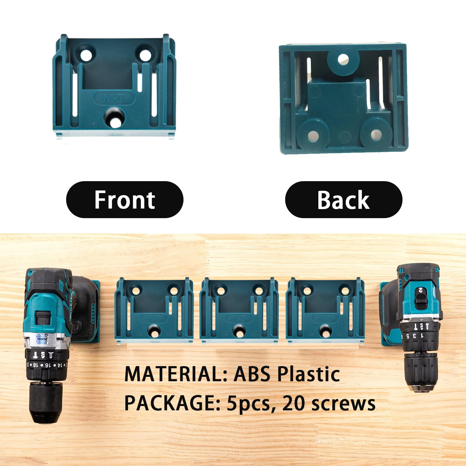 Fit for Makita 18V Li-ion Drill Tools Holder Dock Hanger with 20 Screws(cyan-blue, No Tool) Tools Drill Mount Holder