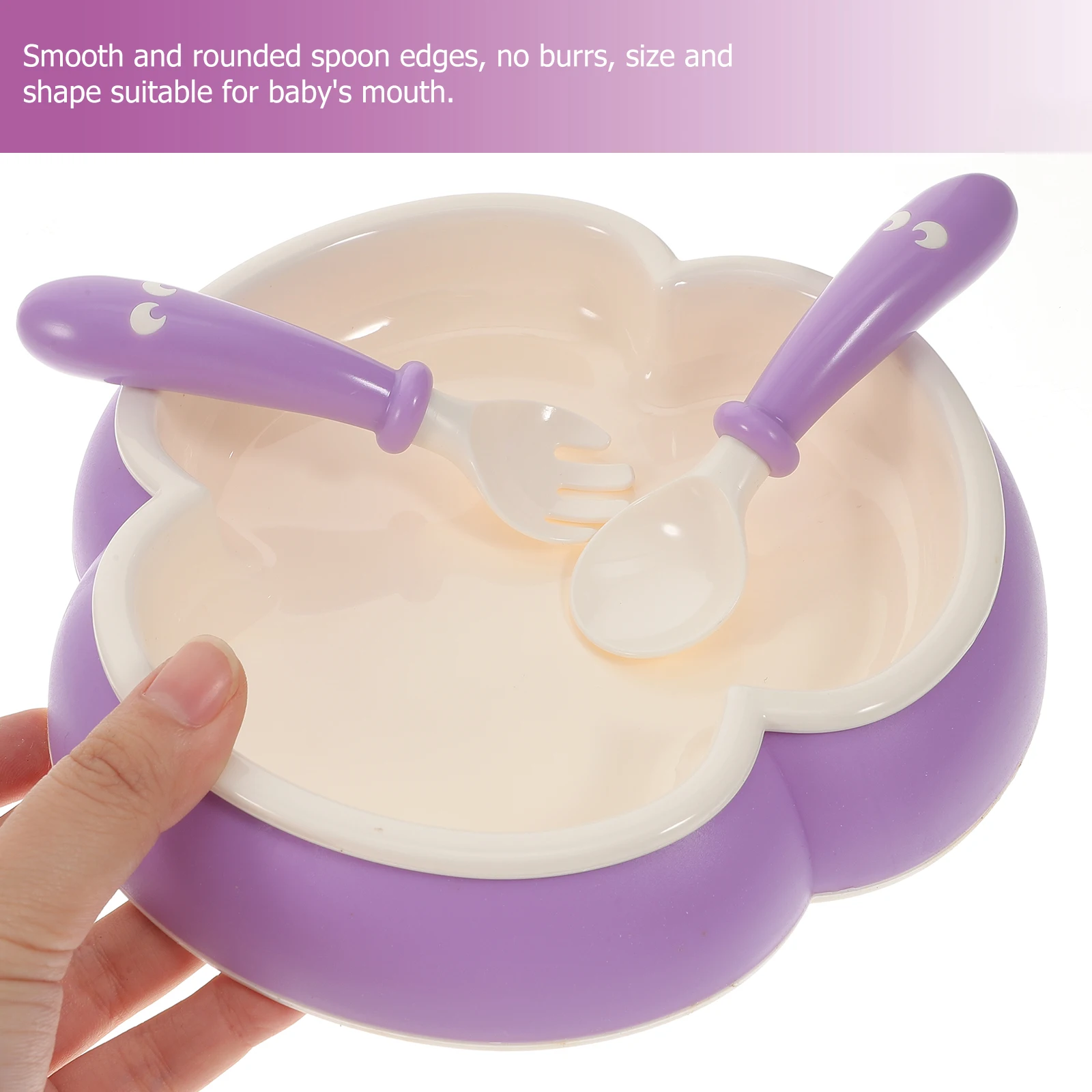 

Baby Suction Cup Bowl Spoon Silicone Toddler Feeding Bowls Infant Tableware Safe Practical Anti