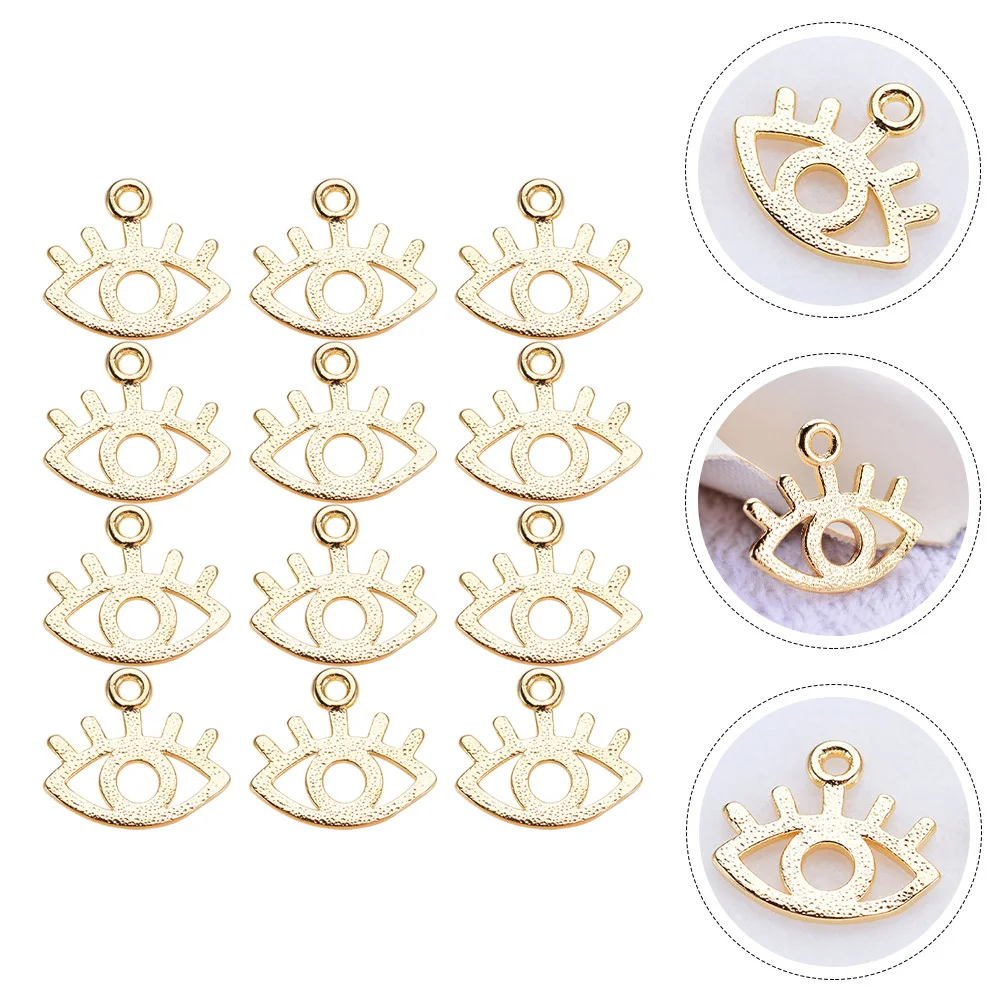 20Pcs Eye Shape Copper Pendant Charms DIY Jewelry Making Keychain Bracelet Necklace Earring Craft Accessories Earring Pendants
