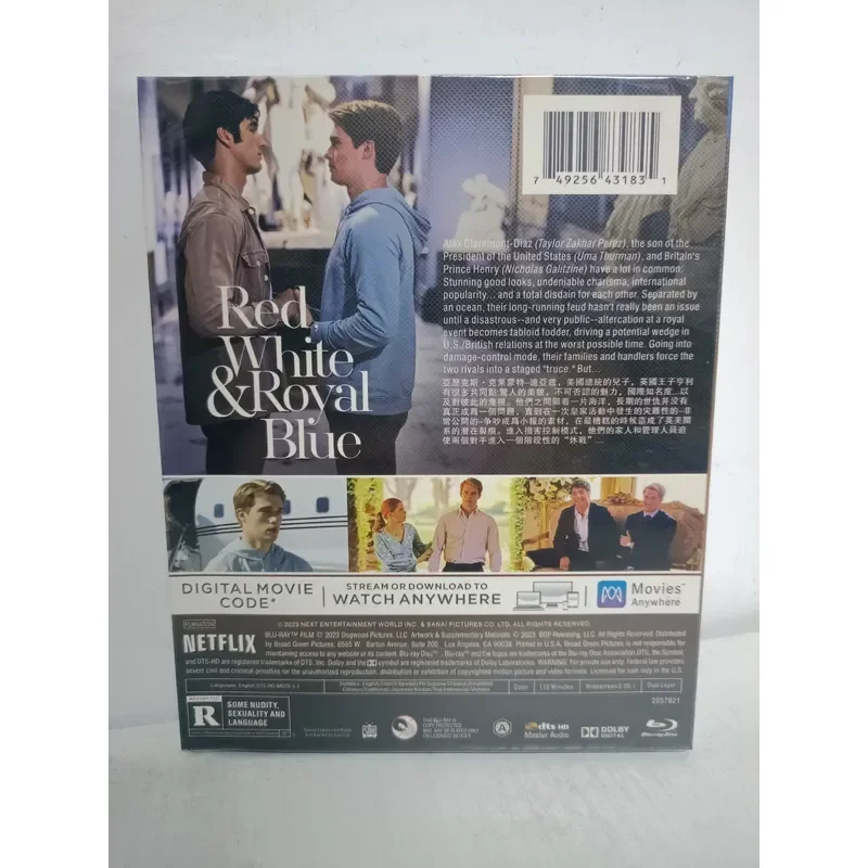 Blu-ray Disc Featuring Stars in Red and Royal Blue Colors