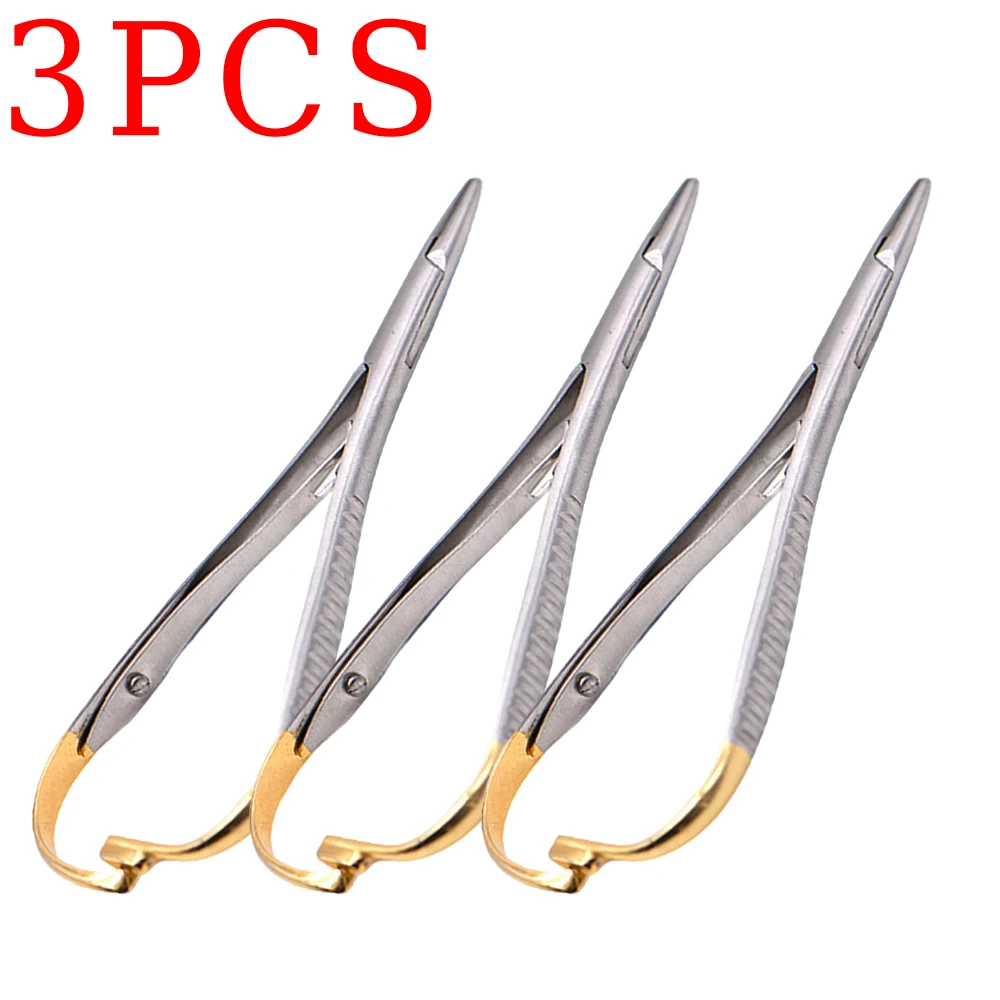 

3pcs Mathieu Tweezers Dental Needle Holder Pliers Forceps Orthodontic Surgical Instrument Stainless Steel Dentist Tools