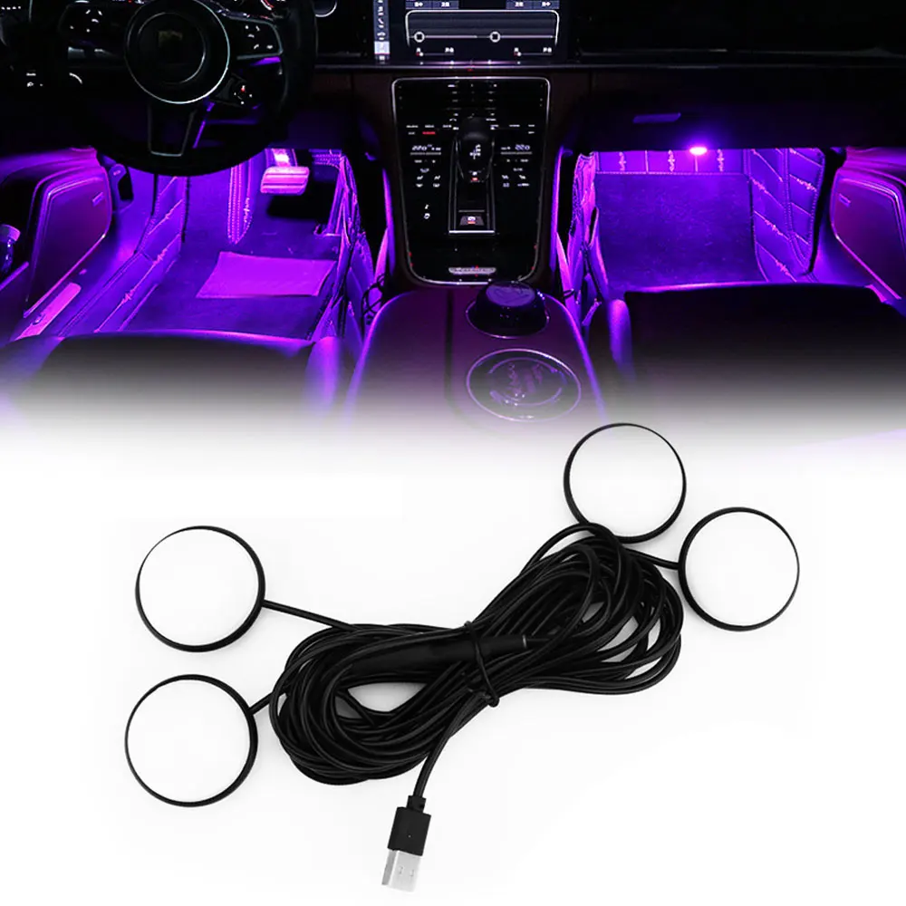 

Universal Blue/Pink Led USB Car Foot Lights Auto Interior Lighting Car Decorative Ambient Lamp Automobile Atmosphere Lights