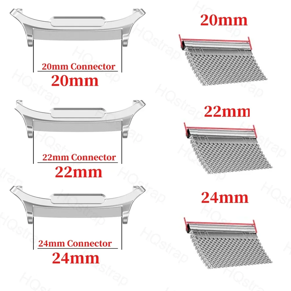 1pair Stainless Steel Connector for Samsung Galaxy Watch 7 Ultra 47mm Watchband Strap Adapter for 20mm 22mm 24mm Accessories