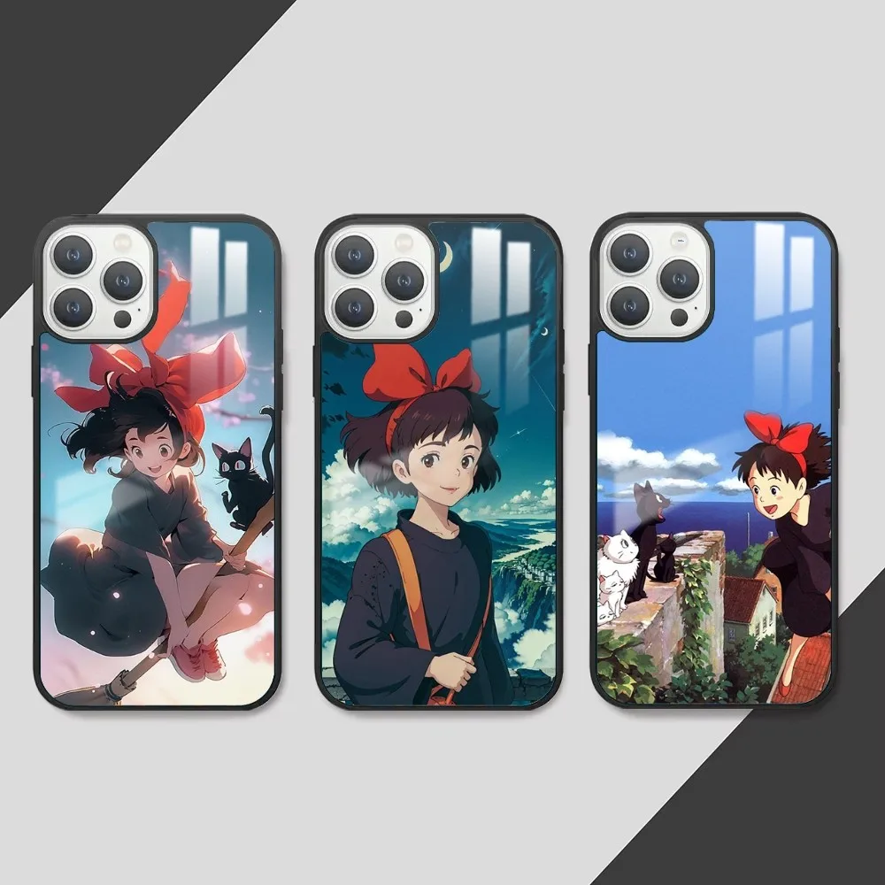 Jiji From Kiki's Delivery Service Phone Case For iPhone 16 15 14 13 12 11 Pro Max Plus Mini PC Fashion mirror phone case