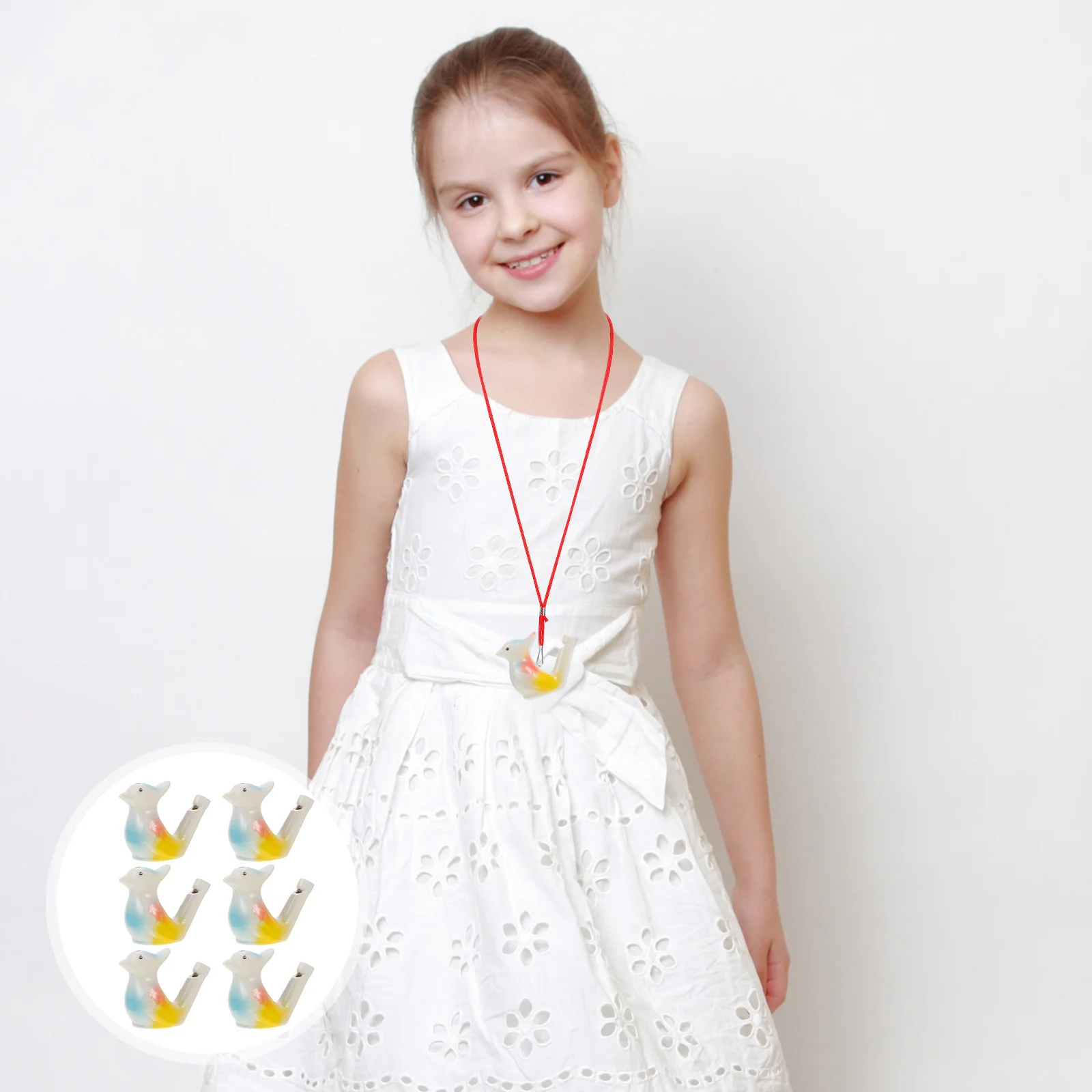 

6Pcs Ceramic Bird Shape Colorful Water Whistles Creative Plaything for Party Favors Birthday Noise Makers