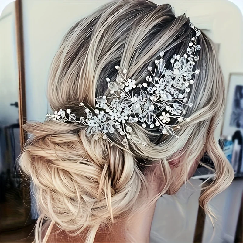 Couronne de diadème de princesse en perles de cristal, bandeau de sauna en cuir chevelu, bandeau pour les patients de Rhde promo, accessoires de cheveux de mariage, cadeau de bijoux