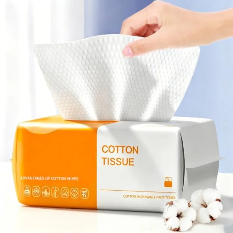 Face Towels Disposable, 00 Ultra Thick face towels, Facial Wash Cloth for Sensitive Skin, Lint- free Facial Tissue, Skincare an