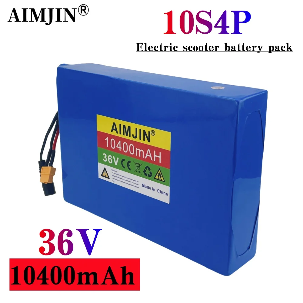 10S4P 36V 10400mAh lithium-ion battery pack to replace power battery, suitable for electric scooter battery with BMS