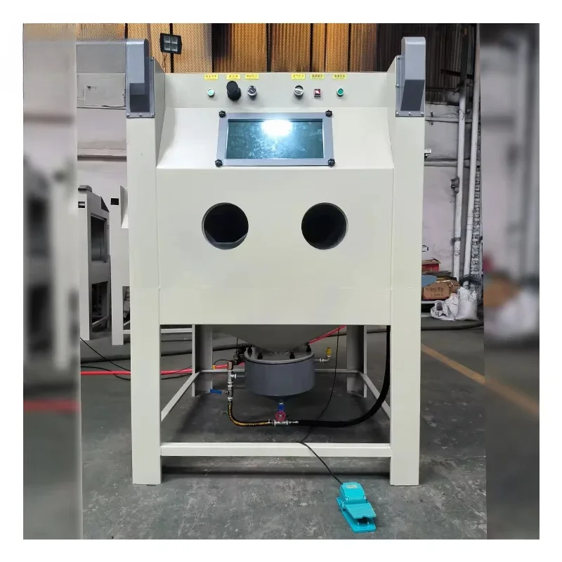 Small Size Energy Saving Muaual sandblasting Machine Rotary Rust Removal sandblasting Cabinet machine With Pressure vessel