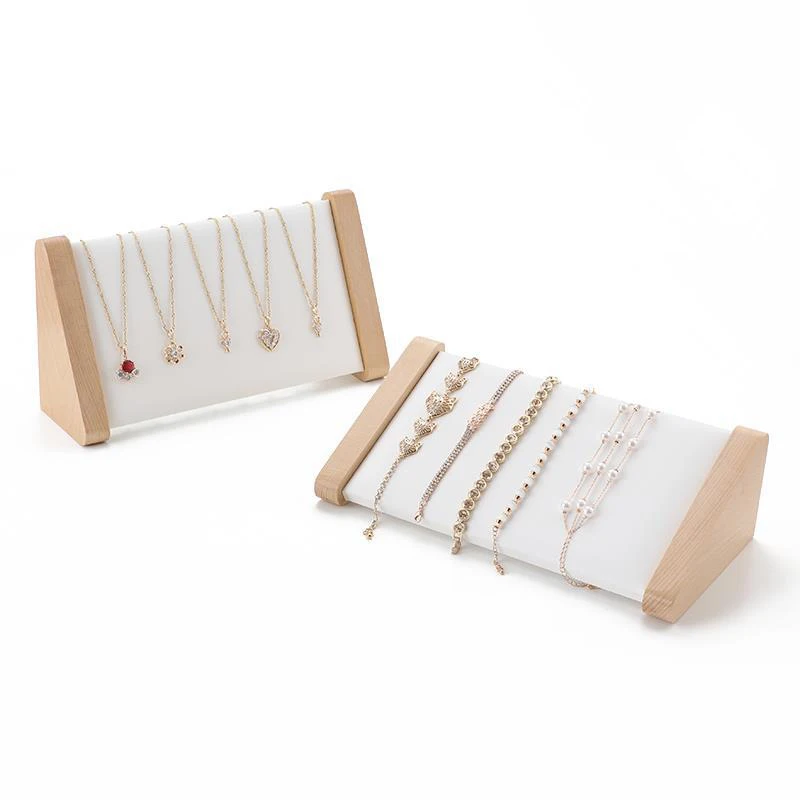 Solid Wood Ring Bracelet Display Rack Jewelry Store Specific Obliquity Display Props Necklace Holder Creative Decorations